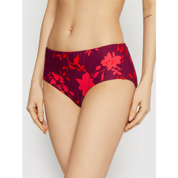 Seafolly Dół od bikini Florence Wide Side Retro 40575-696 Czerwony