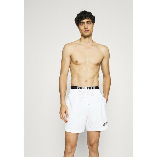 Calvin Klein Swimwear INTENSE POWER MEDIUM DOUBLE Szorty kąpielowe classic white C1782H01V-A11