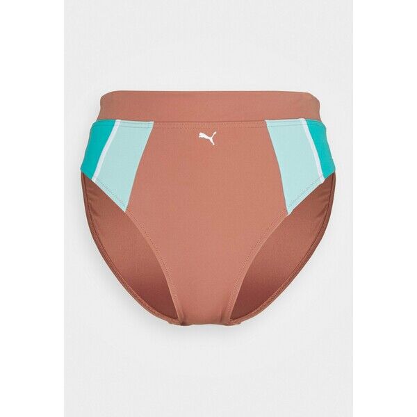 Puma SWIM WOMEN HIGH WAIST BRIEF Dół od bikini brown PU181I00E