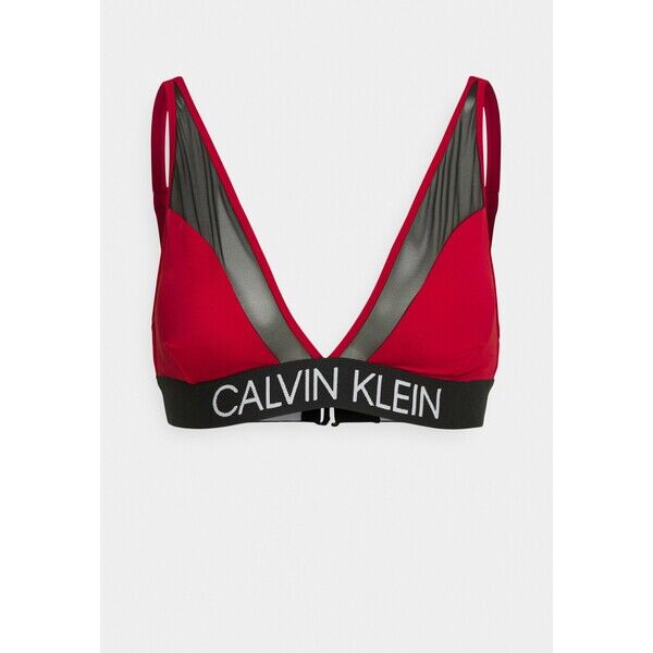 Calvin Klein Swimwear HIGH APEX TRIANGLE Góra od bikini rustic red C1781J026
