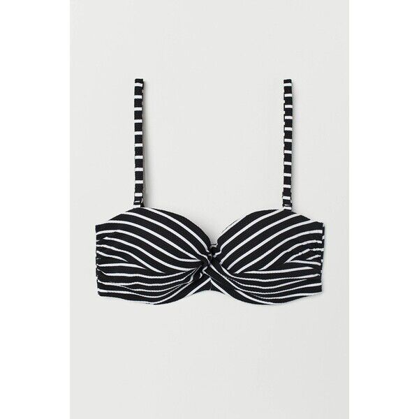 H&M Góra od kostiumu 0589599045 Czarny/Białe paski