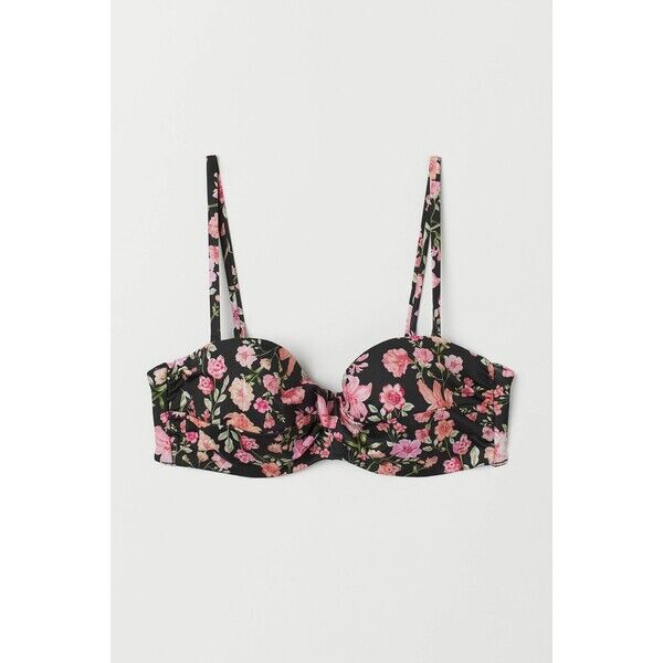H&M Góra od kostiumu 0589599045 Czarny/Kwiaty