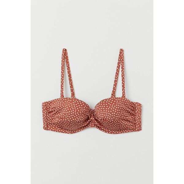 H&M Góra od kostiumu 0776237011 Rdzawobrązowy/Białe kropki