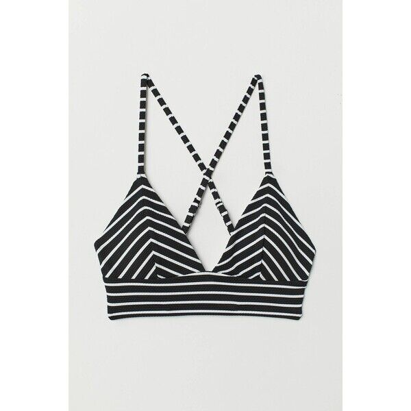H&M Góra od kostiumu 0684209036 Czarny/Białe paski