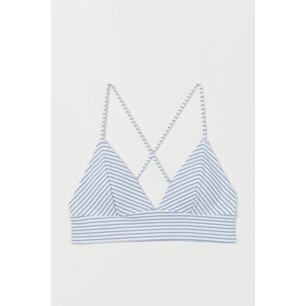 H&M Góra od kostiumu 0684209019 Jasnoniebieski/Białe paski