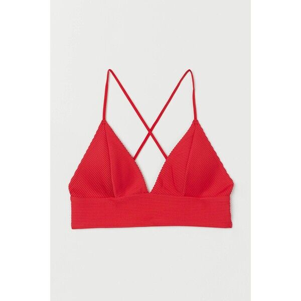 H&M Góra od kostiumu 0684209014 Jaskrawoczerwony/Prążki
