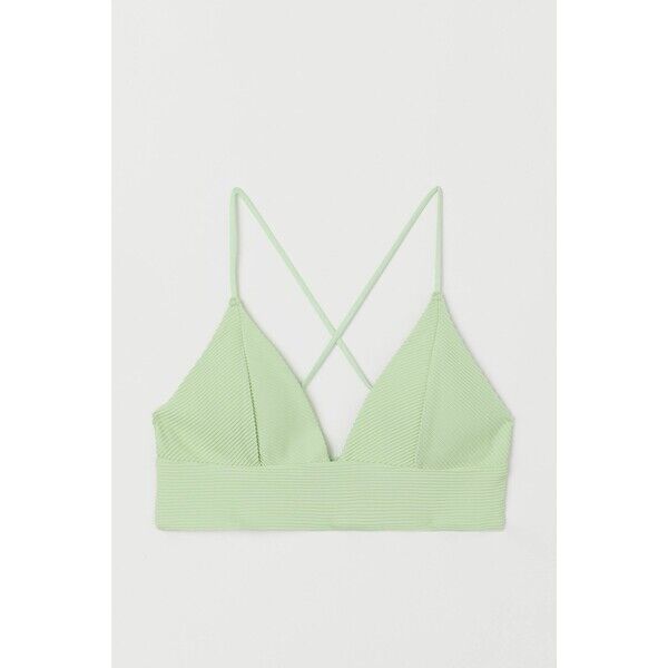 H&M Góra od kostiumu 0684209036 Jasnozielony/Prążki