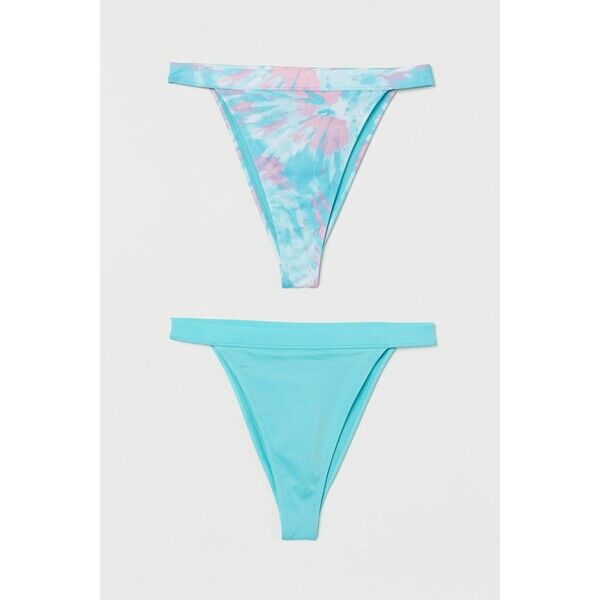 H&M Dół od kostiumu 2-pak 0971577001 Turkusowy/Tie-dye