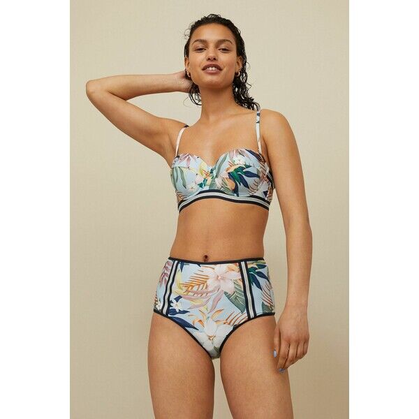 H&M Dół od kostiumu 0865699001 Jasnoniebieski/Kwiaty