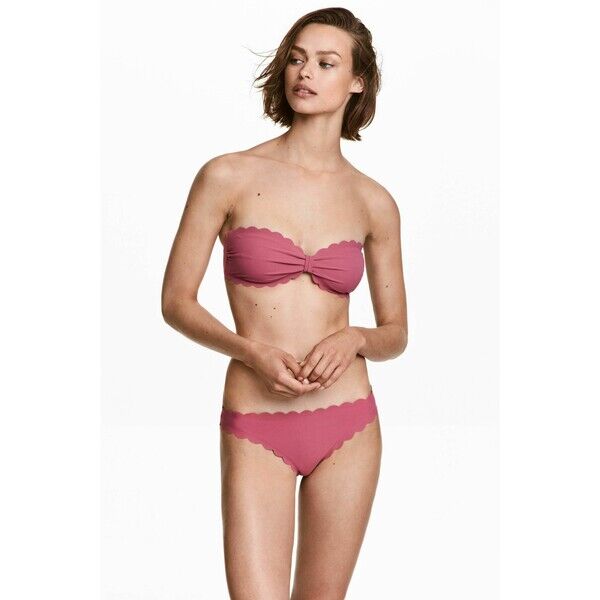 H&M Dół od kostiumu 0351484002 Ciemnoróżowy