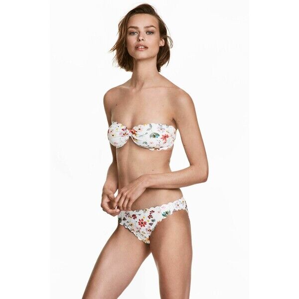 H&M Dół od kostiumu 0351484002 Biały/Kwiaty