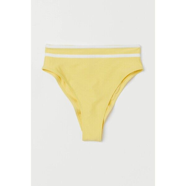 H&M Dół od kostiumu 0823168003 Jasnożółty/Biały