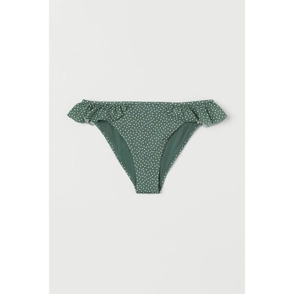 H&M Dół od kostiumu 0844160002 Zieleń khaki/Białe kropki