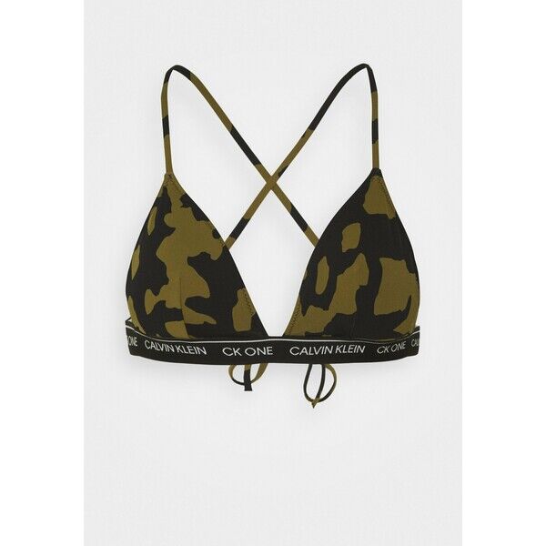 Calvin Klein Swimwear ONE TRIANGLE- Góra od bikini black C1781J02P