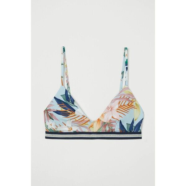 H&M Góra od kostiumu 0865594002 Jasnoniebieski/Kwiaty