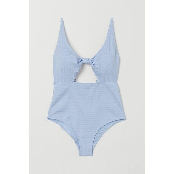 H&M Kostium kąpielowy z wycięciem 0767377005 Jasnoniebieski