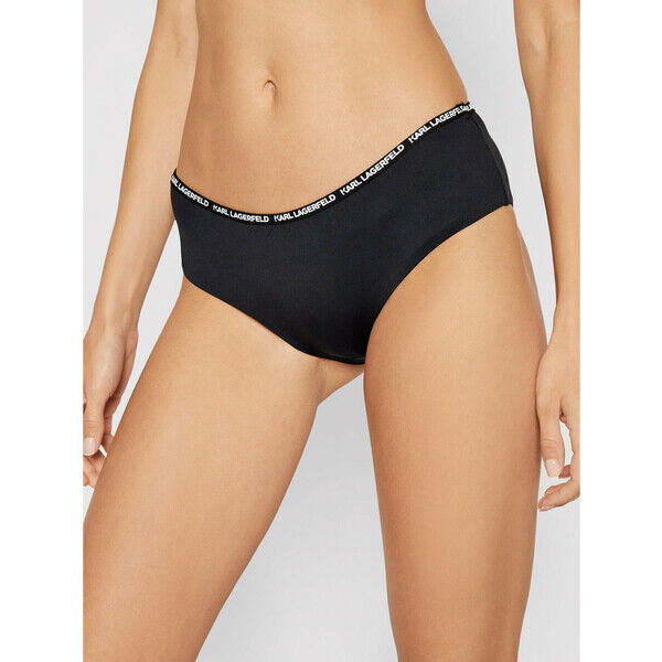 KARL LAGERFELD Dół od bikini Branded Tape KL21WBT02 Czarny