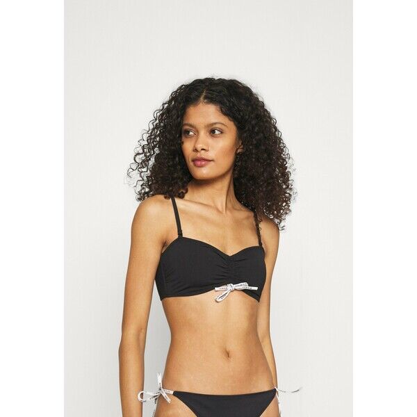 Calvin Klein Swimwear CORE LOGO TIES BANDEAU Góra od bikini black C1781J027