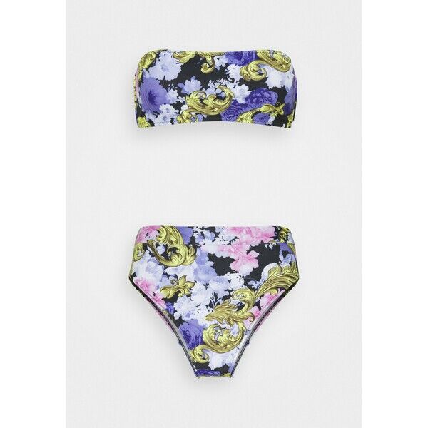 Missguided BAROQUE FLORAL BANDEAU BIKINI Bikini purple M0Q81L02U