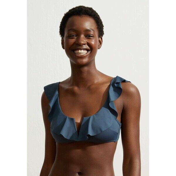 OYSHO MIT VOLANTS Góra od bikini blue OY181J089