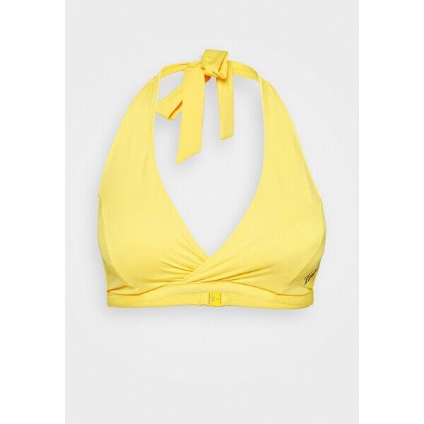 Calvin Klein Swimwear ONE HALTER NECK TRIANGLE Góra od bikini hazard yellow C1781J02E