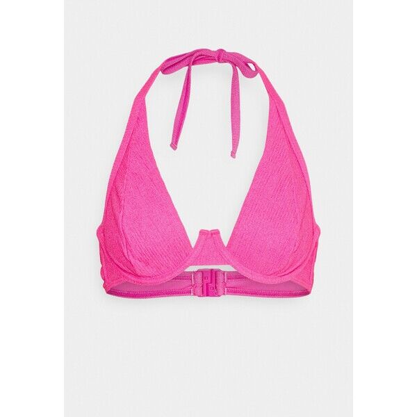 Wolf & Whistle TEXTURED SCRUNCH FABRIC HIGH APEX Góra od bikini pink WOC81J00D