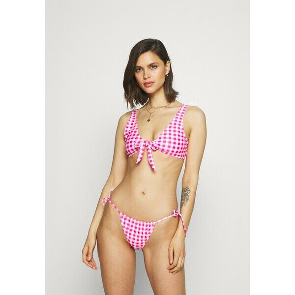 Missguided TIE FRONT CHECK SET Bikini pink M0Q81L037
