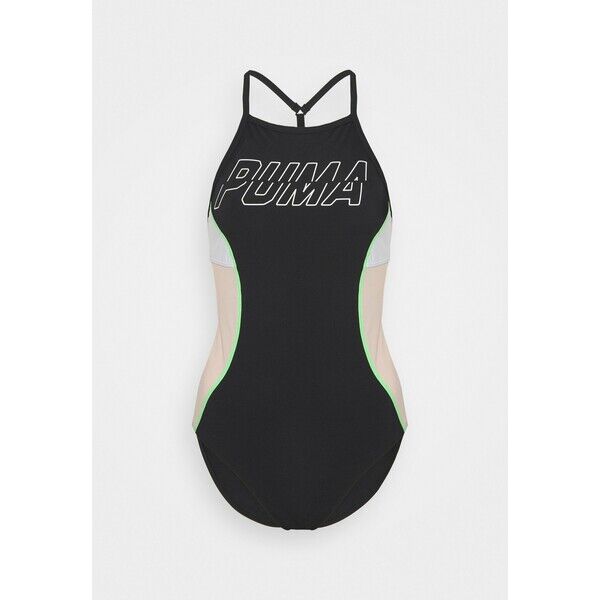 Puma SWIM WOMEN RACERBACK SWIMSUIT Kostium kąpielowy black combo PU181G006