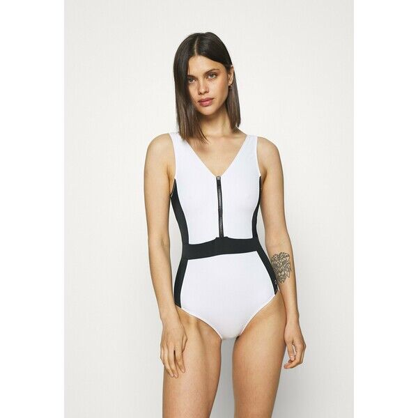 Marks & Spencer London COLOUR BLOCK Kostium kąpielowy white mix QM481G007