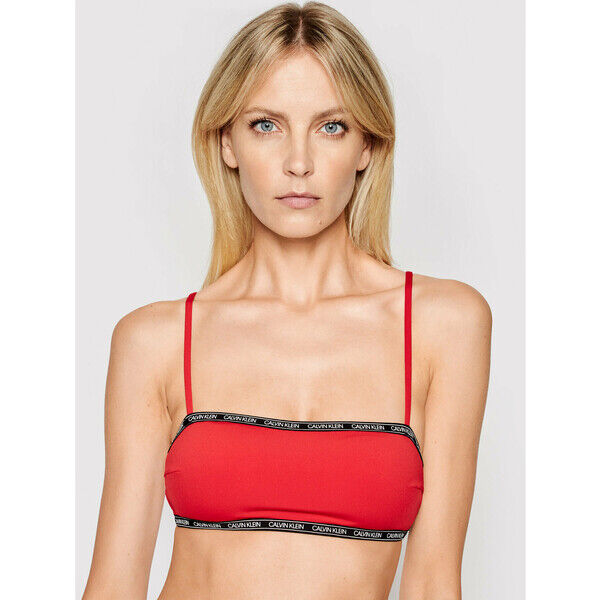 Calvin Klein Swimwear Góra od bikini Bandeau KW0KW01274 Czerwony