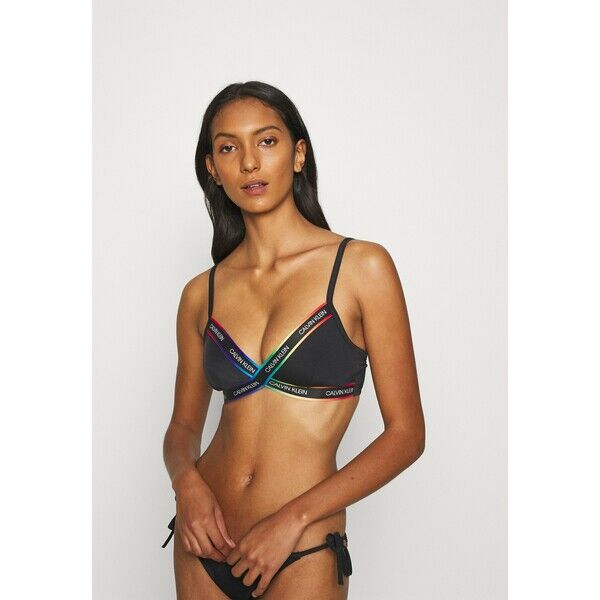Calvin Klein Swimwear PRIDE BRALETTE Góra od bikini black C1781J02O