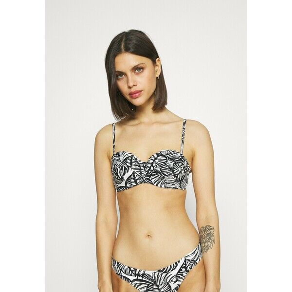 Marks & Spencer London MONO LEAF Góra od bikini black mix QM481J001