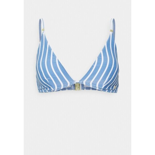 Tommy Hilfiger STRIPES FIXED TRIANGLE Góra od bikini blue TO181J03C