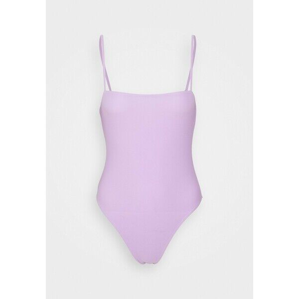 Missguided STRAIGHT NECK STRAPPY SWIMSUIT Kostium kąpielowy lilac M0Q81G01Y