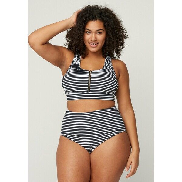 Zizzi Dół od bikini navy striped Z1781I01X