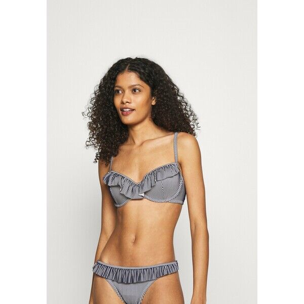 Hunkemöller RUFFLE STRIPE Góra od bikini blue HM181J09E