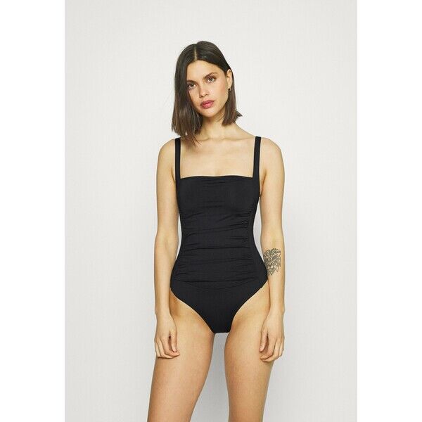 Marks & Spencer London SQUARE NECK SWIM Kostium kąpielowy black QM481G001