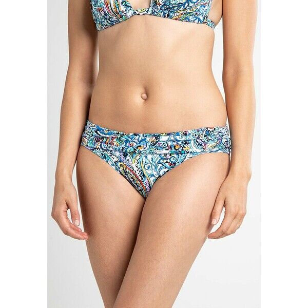 Lauren Ralph Lauren MYSTIC PAISLEY SHIRRED BAND HIPSTER Dół od bikini blue L4281I00O