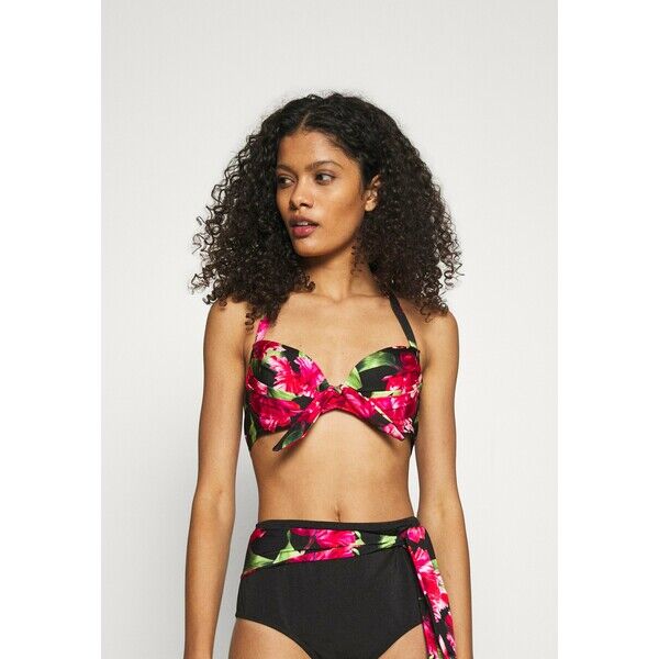 Pour Moi ORCHID LUXE HALTER LIGHTLY PADDED UNDERWIRED Góra od bikini black/pink POJ81J00G