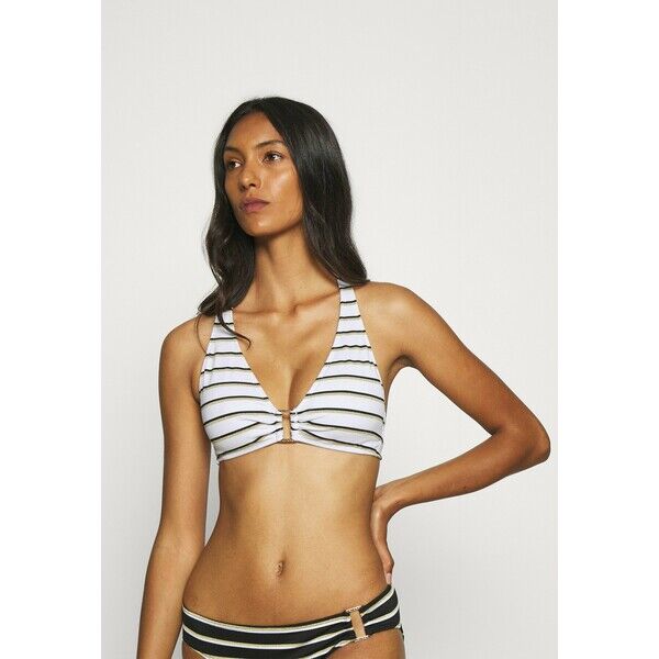 Lauren Ralph Lauren RING FRONT HALTER Góra od bikini white L4281J010