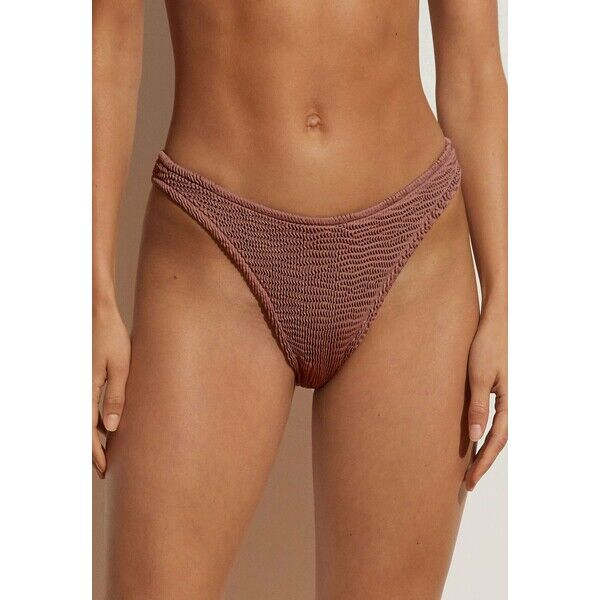 OYSHO CRINKLED SEAMLESS BRAZILIAN Dół od bikini brown OY181I0IF