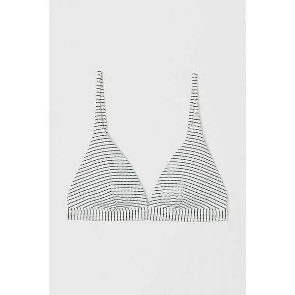 H&M Góra od kostiumu 0800389002 Biały/Czarne paski