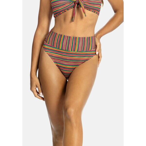 Feba Swimwear Dół od bikini kolorowe paski wysoki stan FEP81I00Z