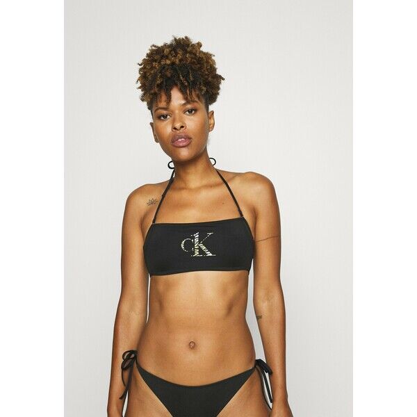 Calvin Klein Swimwear STRAIGHT BANDEAU Góra od bikini black C1781J03A