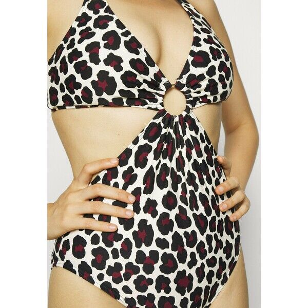 MICHAEL Michael Kors SMALL LEOPARD CUT OUT HALTER ONE PIECE Kostium kąpielowy ruby MK181G01J