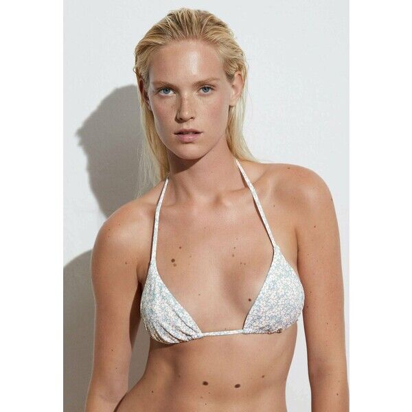 OYSHO DITSY FLORAL Góra od bikini light blue OY181J09K