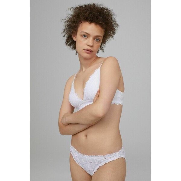 H&M Koronkowe figi bikini 0982869001 Biały