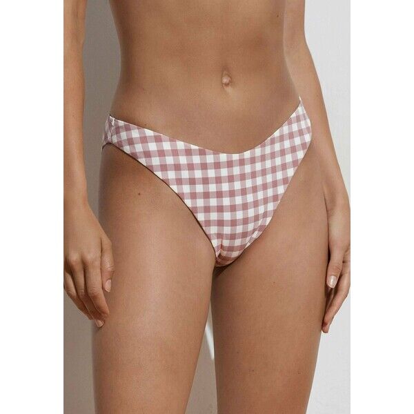 OYSHO GINGHAM Dół od bikini brown OY181I0IW