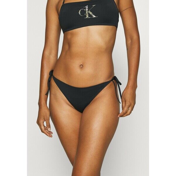 Calvin Klein Swimwear STRING SIDE TIE Dół od bikini black C1781I03A