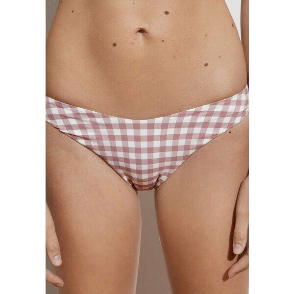 OYSHO GINGHAM Dół od bikini brown OY181I0IX